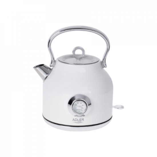 Adler | Kettle with a Thermomete | AD 1346w | Electric | 2200 W | 1.7 L | Stainless steel | 360° rotational base | White