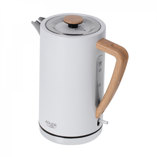 Adler | Kettle | AD 1347w | Electric | 2200 W | 1.5 L | Stainless steel | 360° rotational base | White