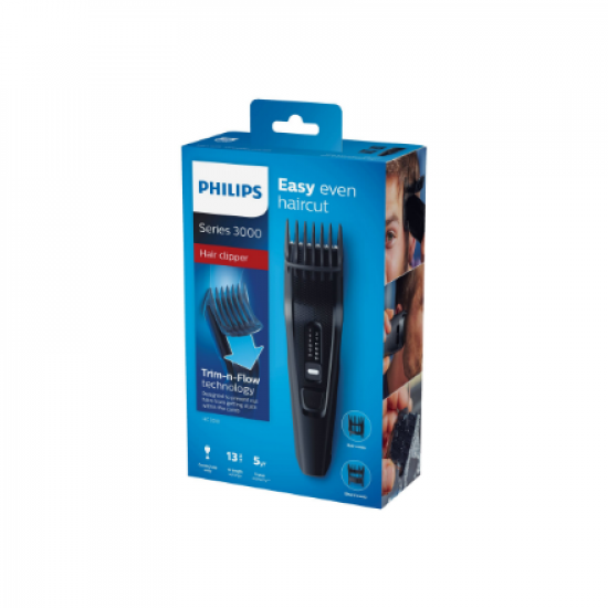 Philips | Hair Clipper | HC3510/15 Series 3000 | Corded | Number of length steps 13 | Step precise 2 mm | Black