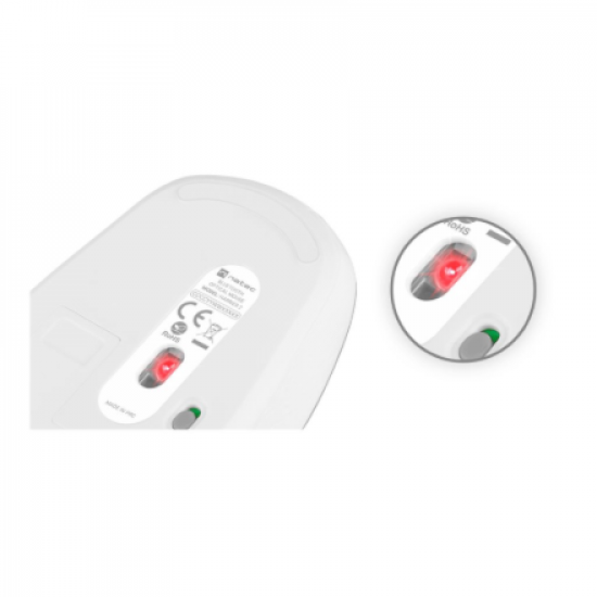 Natec | Mouse | Harrier 2 | Wireless | Bluetooth | White/Grey