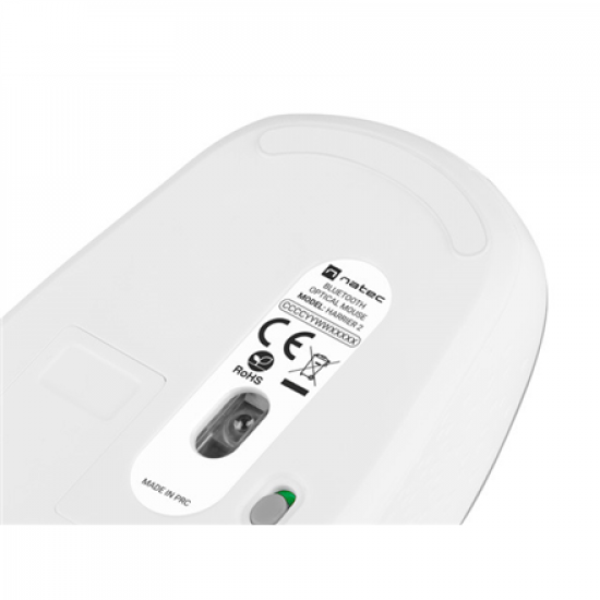 Natec | Mouse | Harrier 2 | Wireless | Bluetooth | White/Grey