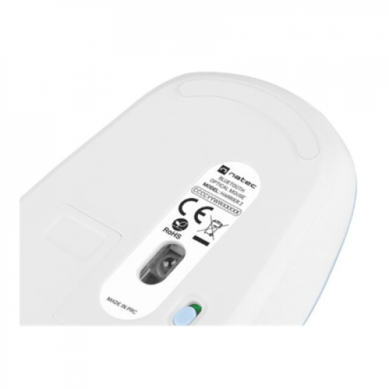 Natec | Mouse | Harrier 2 | Wireless | Bluetooth | White/Blue