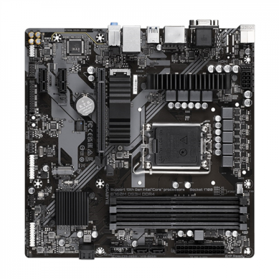 Gigabyte | B760M DS3H DDR4 1.0 M/B | Processor family Intel | Processor socket  LGA1700 | DDR4 DIMM | Memory slots 4 | Supported hard disk drive interfaces 	SATA, M.2 | Number of SATA connectors 4 | Chipset Intel B760 Express | Micro ATX
