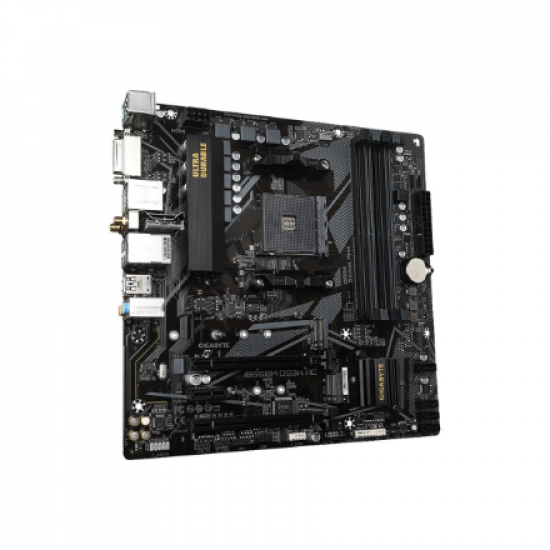 Gigabyte | B550M DS3H AC 1.0/1.1/1.2/1.3/1.5 M/B | Processor family AMD | Processor socket AM4 | DDR4 DIMM | Memory slots 4 | Supported hard disk drive interfaces SATA, M.2 | Number of SATA connectors 4 | Chipset AMD B550 | Micro ATX