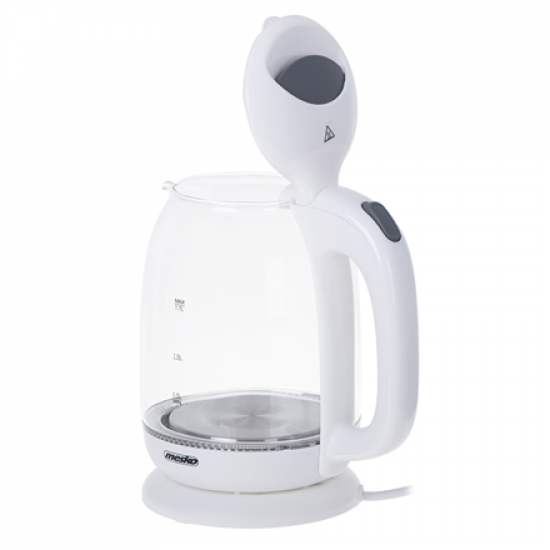 Mesko | Kettle | MS 1302w | Electric | 2200 W | 1.7 L | Glass | 360° rotational base | White