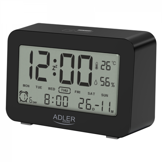 Adler | Alarm Clock | AD 1196b | Alarm function | Black