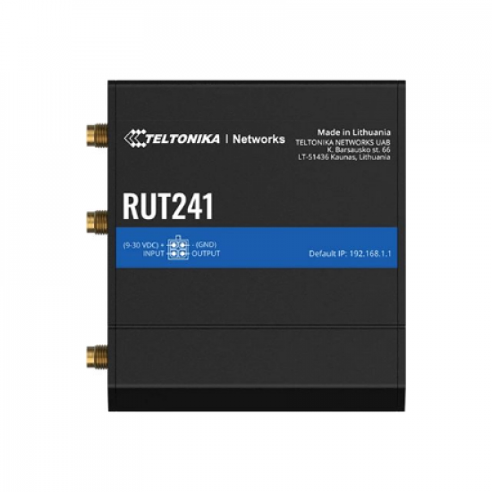 LTE Router | RUT241 | 802.11n | 10/100 Mbit/s | Ethernet LAN (RJ-45) ports 2 | Mesh Support No | MU-MiMO No | 2G/3G/4G | Antenna type 2 x SMA for LTE, 1 x RP-SMA for WiFi | 0