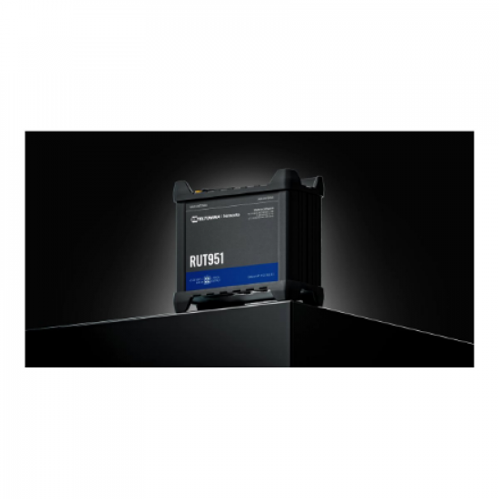Industrial Cellular router | RUT951 | 802.11n | 10/100 Mbit/s | Ethernet LAN (RJ-45) ports 4 | Mesh Support No | MU-MiMO No | 2G/3G/4G | Antenna type 	2 x SMA for LTE, 2 x RP-SMA | 0