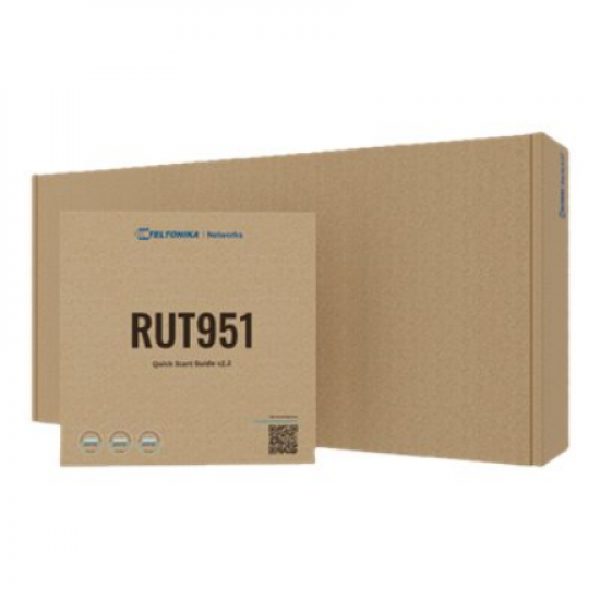 Industrial Cellular router | RUT951 | 802.11n | 10/100 Mbit/s | Ethernet LAN (RJ-45) ports 4 | Mesh Support No | MU-MiMO No | 2G/3G/4G | Antenna type 	2 x SMA for LTE, 2 x RP-SMA | 0