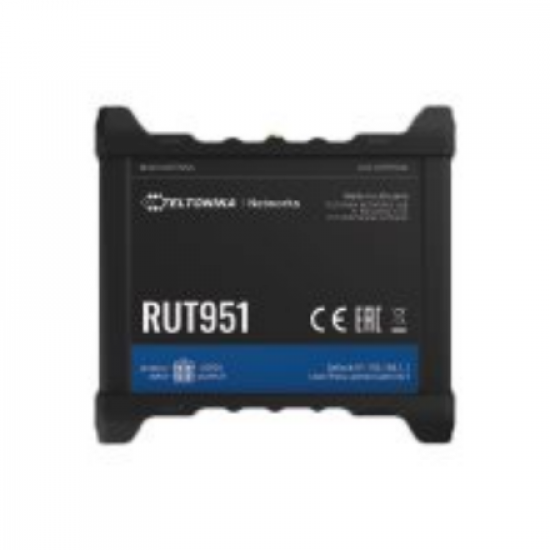 Industrial Cellular router | RUT951 | 802.11n | 10/100 Mbit/s | Ethernet LAN (RJ-45) ports 4 | Mesh Support No | MU-MiMO No | 2G/3G/4G | Antenna type 	2 x SMA for LTE, 2 x RP-SMA | 0