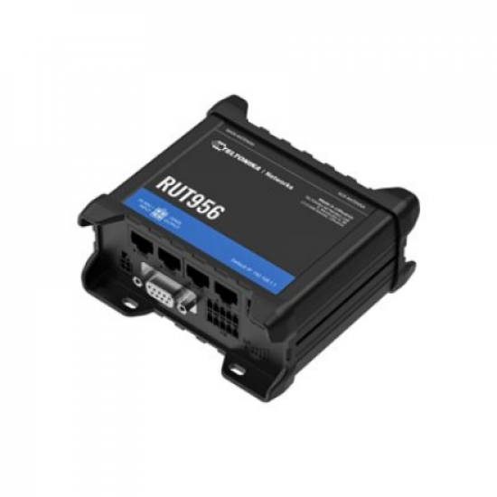 Industrial Router | RUT956 | 802.11n | 10/100 Mbit/s | Ethernet LAN (RJ-45) ports 4 | Mesh Support No | MU-MiMO No | 2G/3G/4G | Antenna type 	2 x SMA for LTE, 2 x RP-SMA for WiFi, 1 x SMA for GNSS | 1x USB 2.0