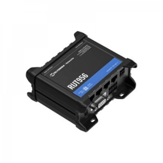 Industrial Router | RUT956 | 802.11n | 10/100 Mbit/s | Ethernet LAN (RJ-45) ports 4 | Mesh Support No | MU-MiMO No | 2G/3G/4G | Antenna type 	2 x SMA for LTE, 2 x RP-SMA for WiFi, 1 x SMA for GNSS | 1x USB 2.0
