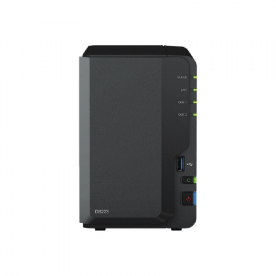 Synology | DS223 | Up to 2 HDD/SSD Hot-Swap | Realtek | RTD1619B | Processor frequency 1.7 GHz | 2 GB | DDR4