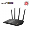 Wireless AX3000 Dual Band WiFi 6 | RT-AX57 | 802.11ax | 2402+574 Mbit/s | 10/100/1000 Mbit/s | Ethernet LAN (RJ-45) ports 4 | Mesh Support Yes | MU-MiMO Yes | No mobile broadband | Antenna type External