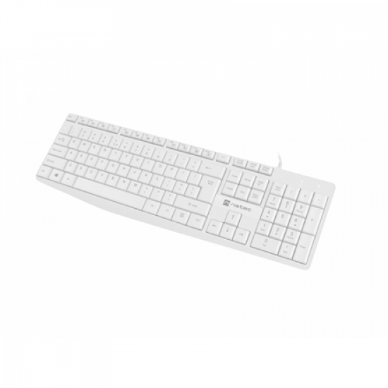 Natec | Keyboard | Nautilus NKL-1951 | Keyboard | Wired | US | White | USB Type-A | 390 g
