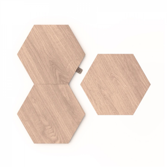 Nanoleaf | Elements Wood Look Hexagons Expansion Pack (3 panels) | Cool White + Warm White
