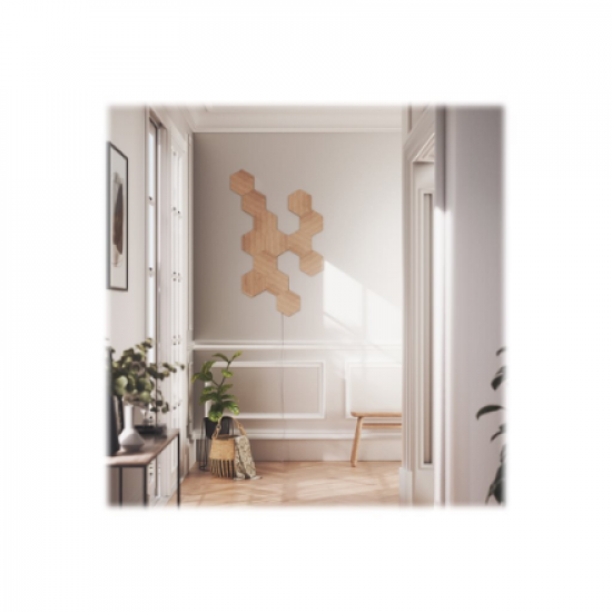Nanoleaf | Elements Wood Look Hexagons Starter Kit (13 panels) | Cool White + Warm White