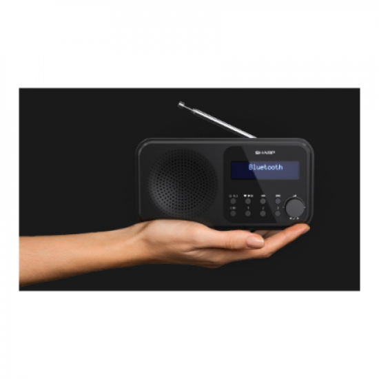 Sharp DR-P420(BK) Tokyo Portable Digital Radio, FM/DAB/DAB+, Bluetooth 5.0, USB or Battery Powered, Midnight Black | Sharp | Tokyo Portable Digital Radio | DR-P420(BK) | Bluetooth | Midnight Black
