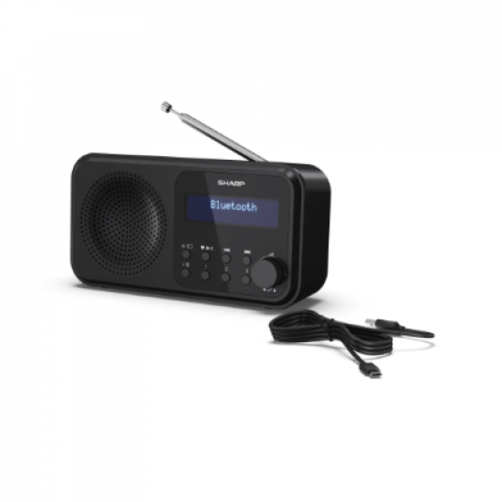 Sharp DR-P420(BK) Tokyo Portable Digital Radio, FM/DAB/DAB+, Bluetooth 5.0, USB or Battery Powered, Midnight Black | Sharp | Tokyo Portable Digital Radio | DR-P420(BK) | Bluetooth | Midnight Black