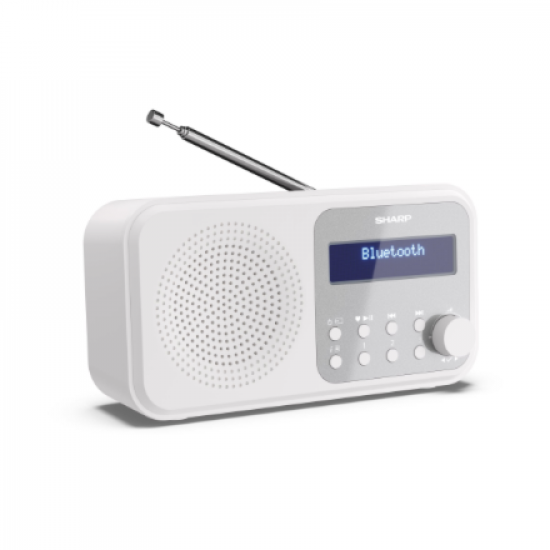 Sharp DR-P420(WH) Tokyo Portable Digital Radio, FM/DAB/DAB+, Bluetooth 5.0, USB or Battery Powered, Snowy White | Sharp | Tokyo Portable Digital Radio | DR-P420(WH) | Bluetooth | White