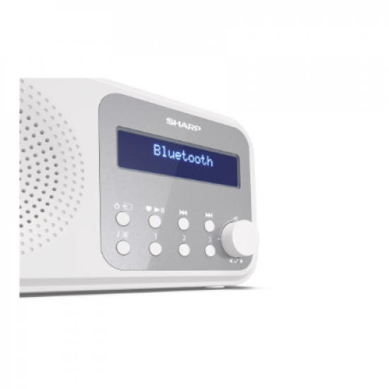 Sharp DR-P420(WH) Tokyo Portable Digital Radio, FM/DAB/DAB+, Bluetooth 5.0, USB or Battery Powered, Snowy White | Sharp | Tokyo Portable Digital Radio | DR-P420(WH) | Bluetooth | White