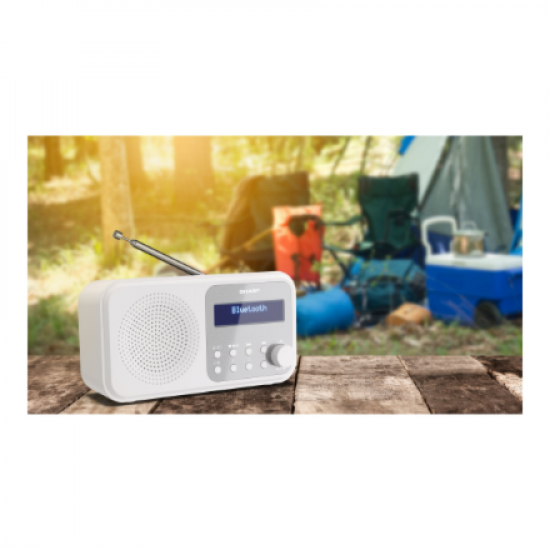 Sharp DR-P420(WH) Tokyo Portable Digital Radio, FM/DAB/DAB+, Bluetooth 5.0, USB or Battery Powered, Snowy White | Sharp | Tokyo Portable Digital Radio | DR-P420(WH) | Bluetooth | White