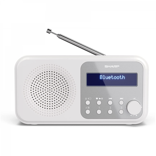 Sharp DR-P420(WH) Tokyo Portable Digital Radio, FM/DAB/DAB+, Bluetooth 5.0, USB or Battery Powered, Snowy White | Sharp | Tokyo Portable Digital Radio | DR-P420(WH) | Bluetooth | White