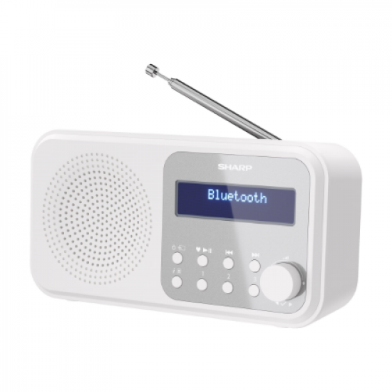 Sharp DR-P420(WH) Tokyo Portable Digital Radio, FM/DAB/DAB+, Bluetooth 5.0, USB or Battery Powered, Snowy White | Sharp | Tokyo Portable Digital Radio | DR-P420(WH) | Bluetooth | White