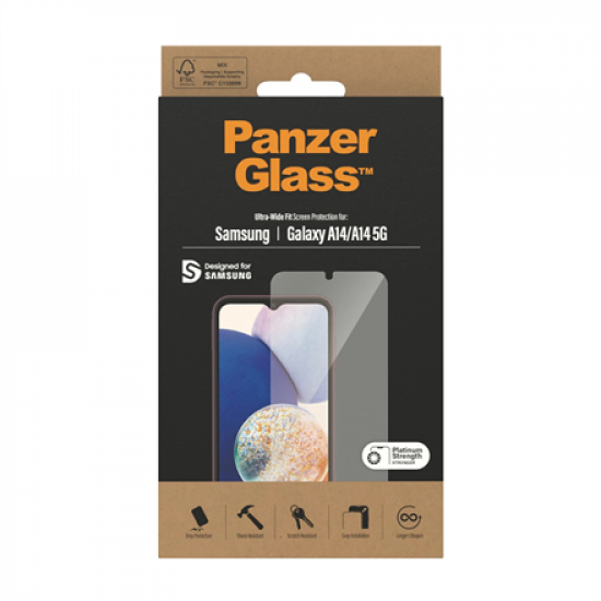 PanzerGlass | Ultra Wide fit | Screen Protector | Samsung | Galaxy A14/A14 5G | Transparent