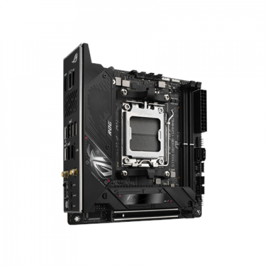Asus | ROG STRIX B650E-I GAMING WIFI | Processor family AMD | Processor socket AM5 | DDR5 DIMM | Memory slots 2 | Supported hard disk drive interfaces 	SATA, M.2 | Number of SATA connectors 2 | Chipset  AMD B650 | Mini-ITX
