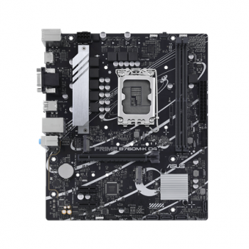 Asus | PRIME B760M-K D4 | Processor family Intel | Processor socket  LGA1700 | DDR4 DIMM | Memory slots 2 | Supported hard disk drive interfaces 	SATA, M.2 | Number of SATA connectors 4 | Chipset  Intel B760 | mATX