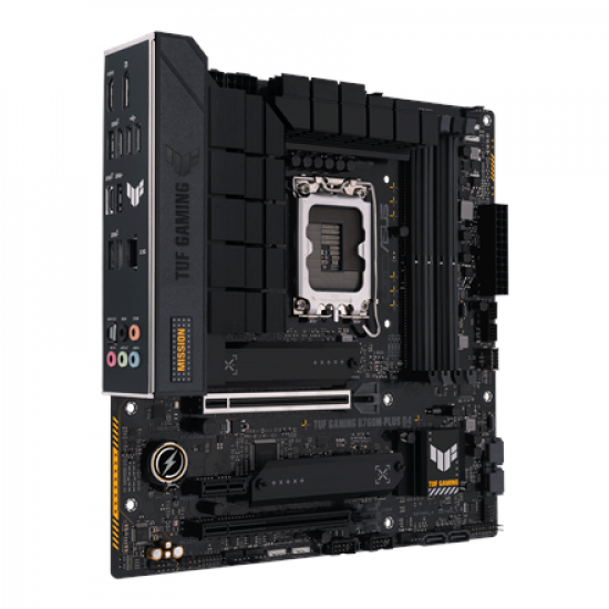 Asus | TUF GAMING B760M-PLUS D4 | Processor family Intel | Processor socket  LGA1700 | DDR4 DIMM | Memory slots 4 | Supported hard disk drive interfaces 	SATA, M.2 | Number of SATA connectors 4 | Chipset  Intel B760 | mATX