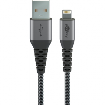 Goobay | Lightning to USB-A Textile Cable with Metal Plugs | 49268 | USB-A to Lightning
