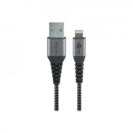 Goobay | Lightning to USB-A Textile Cable with Metal Plugs | 49268 | USB-A to Lightning