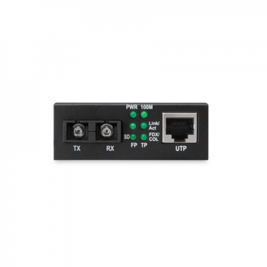Digitus | Fast Ethernet Media Converter, Multimode SC connector, 1310nm, up to 2km | DN-82020-1 | SC duplex | 10/100M RJ45 port