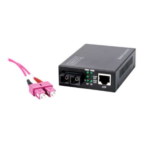 Digitus | Fast Ethernet Media Converter, Multimode SC connector, 1310nm, up to 2km | DN-82020-1 | SC duplex | 10/100M RJ45 port