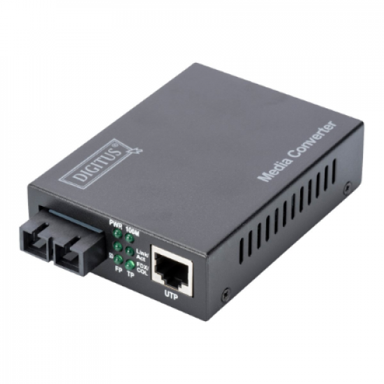 Digitus | Fast Ethernet Media Converter, Multimode SC connector, 1310nm, up to 2km | DN-82020-1 | SC duplex | 10/100M RJ45 port