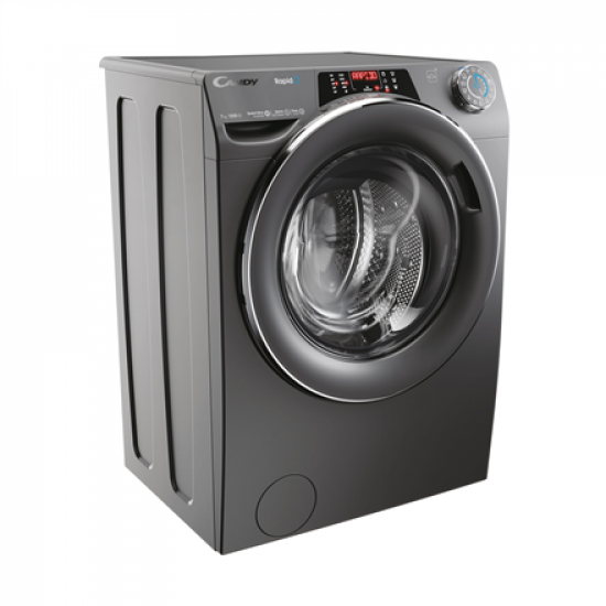 Candy | Washing Machine | RO41276DWMCRT-S | Energy efficiency class A | Front loading | Washing capacity 7 kg | 1200 RPM | Depth 45 cm | Width 60 cm | Display | TFT | Steam function | Wi-Fi | Anthracite