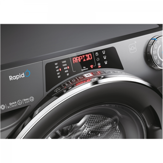 Candy | Washing Machine | RO41276DWMCRT-S | Energy efficiency class A | Front loading | Washing capacity 7 kg | 1200 RPM | Depth 45 cm | Width 60 cm | Display | TFT | Steam function | Wi-Fi | Anthracite