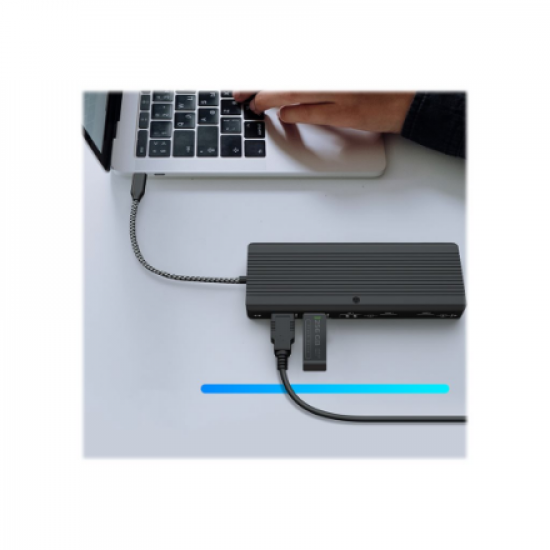 Raidsonic | Icy Box 9-in-1 USB Type-C and Type-A dock with dual video output | IB-DK4080AC | Dock | Ethernet LAN (RJ-45) ports 1 | USB 2.0 ports quantity 3 | HDMI ports quantity 2 | Ethernet LAN