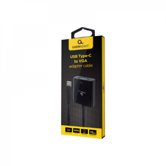Cablexpert | USB Type-C to VGA adapter cable | A-CM-VGAF-01 | Black | USB Type-C | VGA | 0.15 m