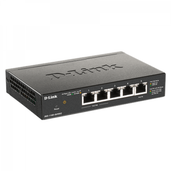 D-Link | 5-Port Gigabit PoE Smart Managed Switch and PoE Extender | DGS-1100-05PDV2 | Web managed | Desktop | Power supply type External