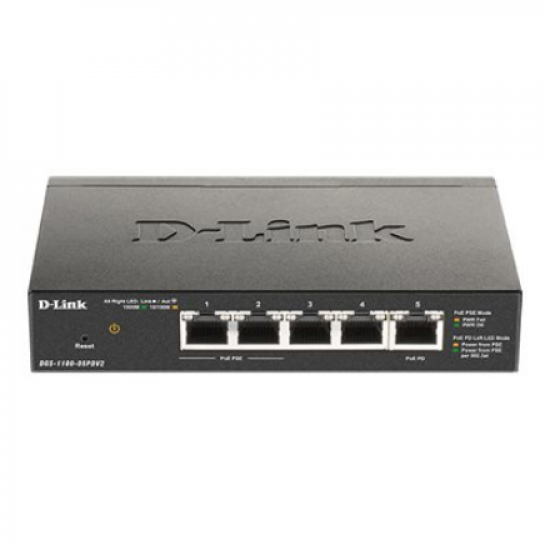 D-Link | 5-Port Gigabit PoE Smart Managed Switch and PoE Extender | DGS-1100-05PDV2 | Web managed | Desktop | Power supply type External