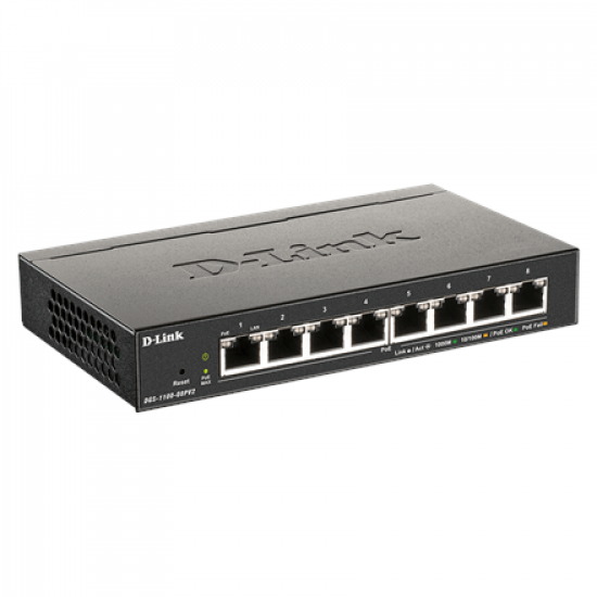 D-Link | 8-Port Gigabit PoE Smart Managed Switch | DGS-1100-08PV2 | Web managed | Desktop | Power supply type External