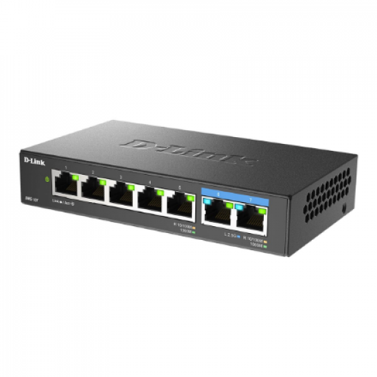 D-Link | 7-Port Multi-Gigabit Unmanaged Switch | DMS-107/E | Unmanaged | Desktop | Power supply type External
