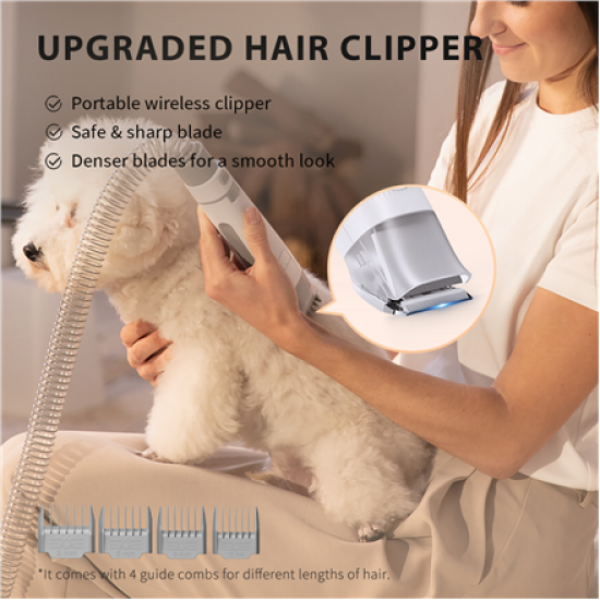 PETKIT | Air Clipper Pet Grooming Vacuum Kit 5in1 | LM4 | Grey/White