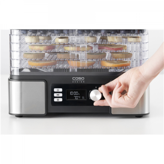 Caso | Food Dehydrator | DH 450 | Power 370-450 W | Number of trays 5 | Temperature control | Integrated timer | Black/Stainless Steel