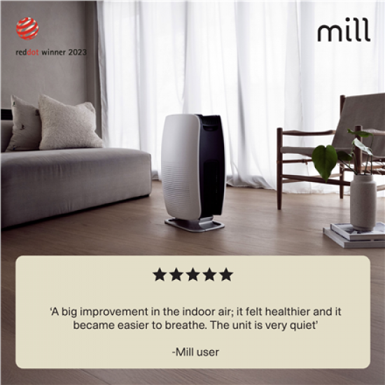 Mill | Silent Pro Air Purifier | APSILENT | Suitable for rooms up to 115 m² | 68.3 m³ | White/Black