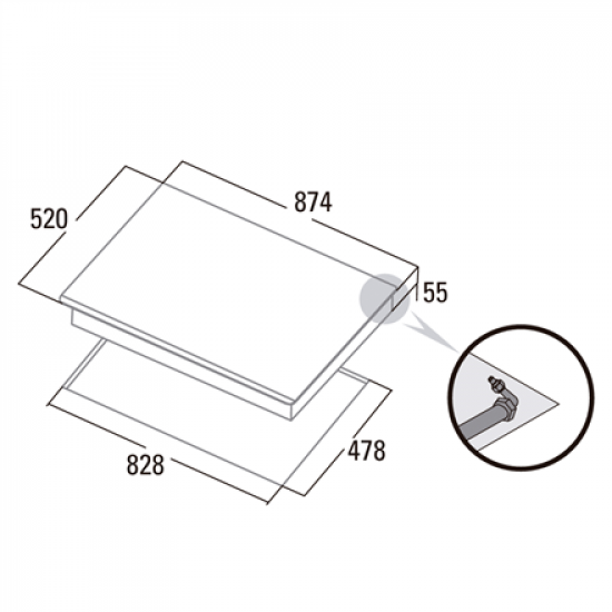CATA | Hob | LCI 9041 BK | Gas on glass | Number of burners/cooking zones 5 | Rotary knobs | Black