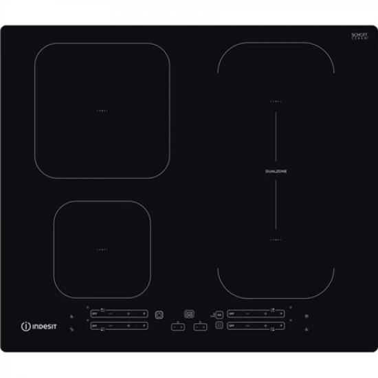 INDESIT | Hob | IB 65B60 NE | Induction | Number of burners/cooking zones 4 | Touch | Timer | Black